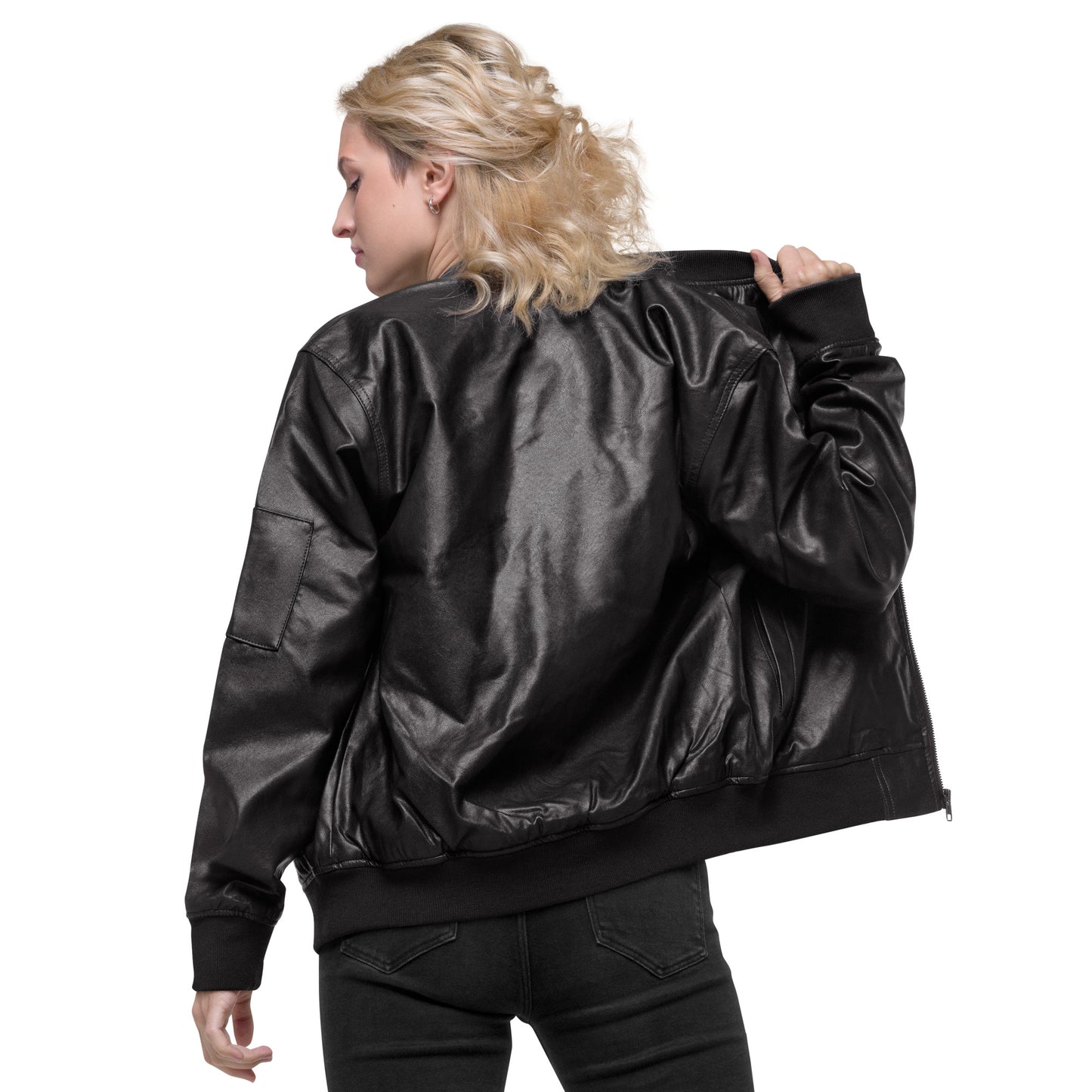 Cocks PU Leather Bomber Jacket