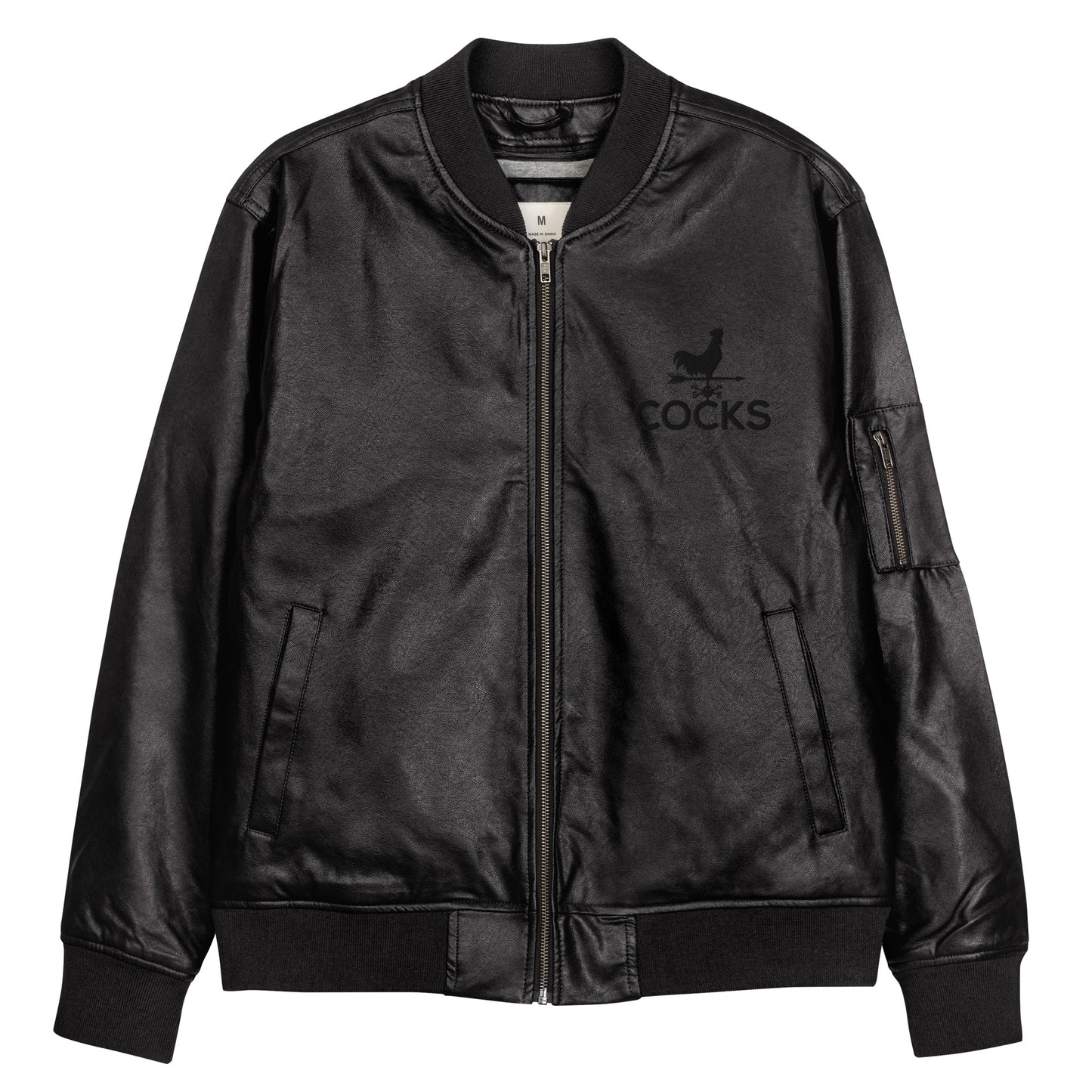 Cocks PU Leather Bomber Jacket