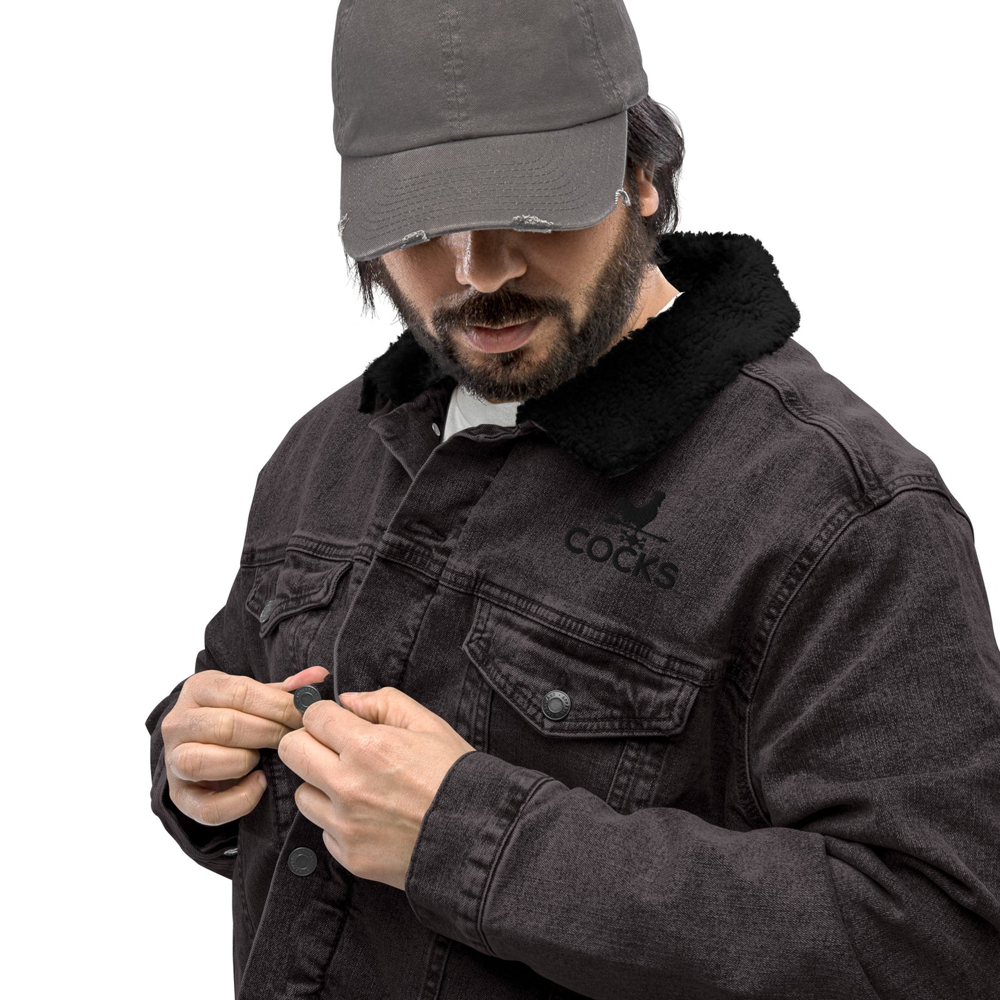 Cocks Unisex denim sherpa jacket