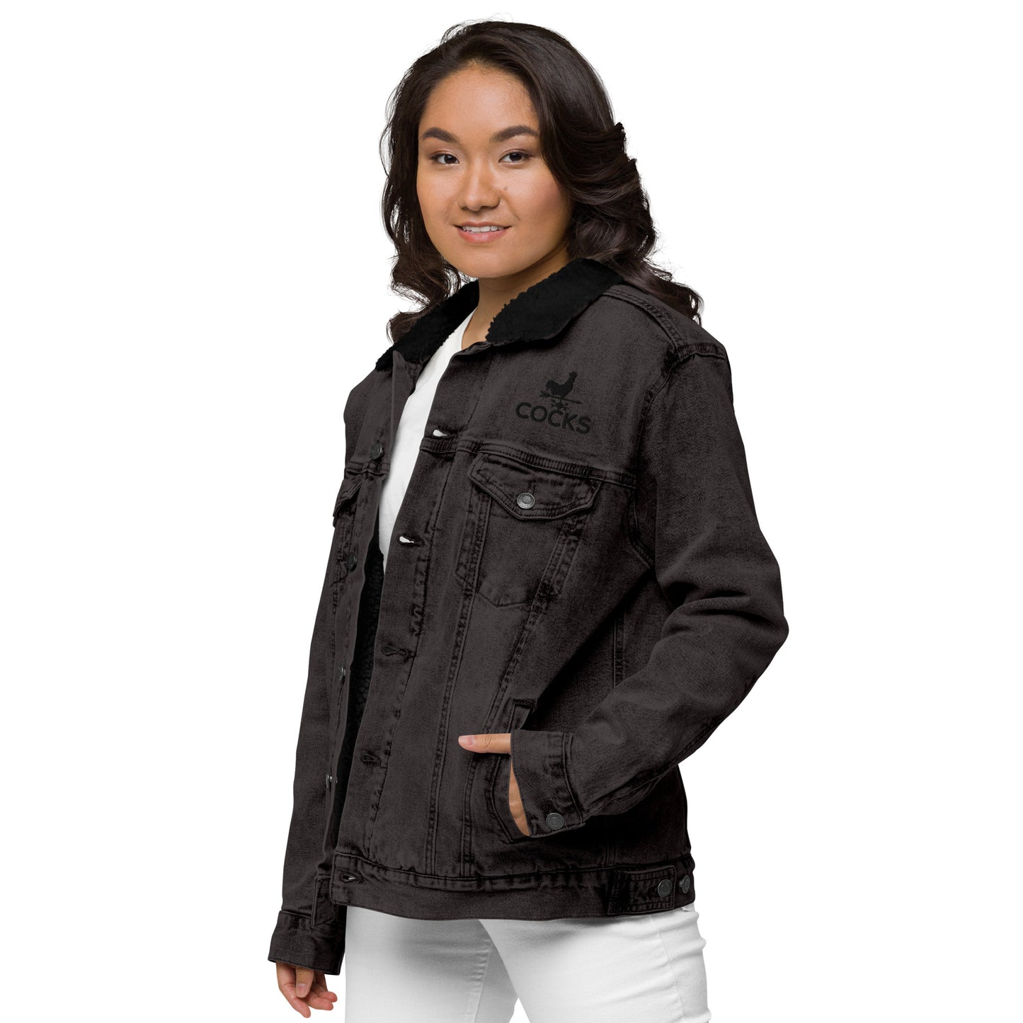 Cocks Unisex denim sherpa jacket