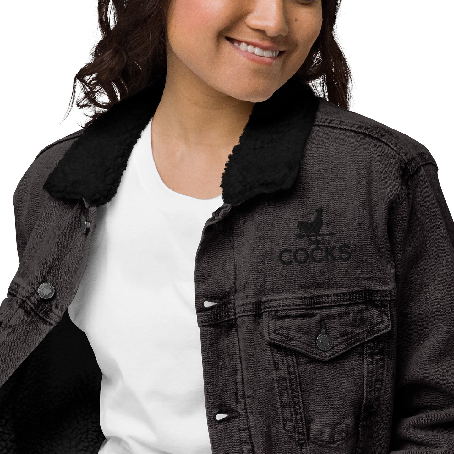 Cocks Unisex denim sherpa jacket